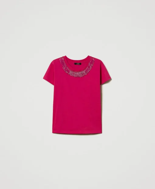 T-shirt Avec Franges Brodées