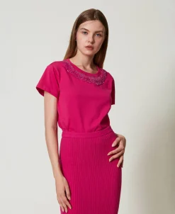 T-shirt Avec Franges Brodées