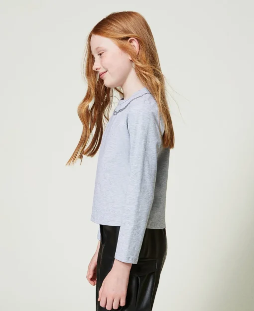 T-shirt Avec Imprimé Collier Et Strass