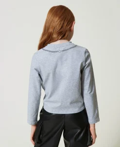 T-shirt Avec Imprimé Collier Et Strass