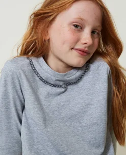 T-shirt Avec Imprimé Collier Et Strass
