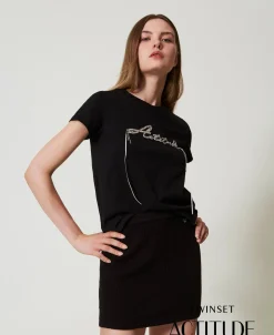 T-shirt Avec Logo Et Strass