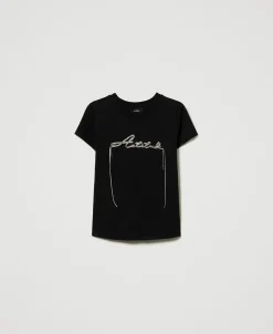 T-shirt Avec Logo Et Strass