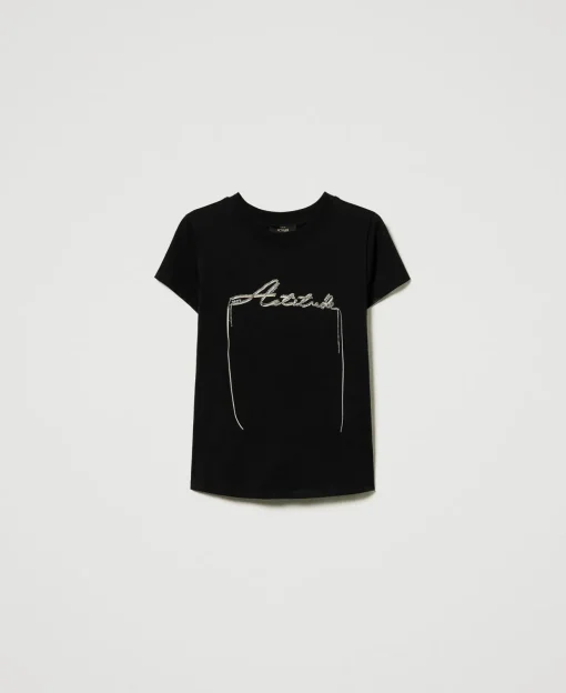 T-shirt Avec Logo Et Strass