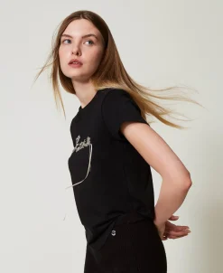 T-shirt Avec Logo Et Strass
