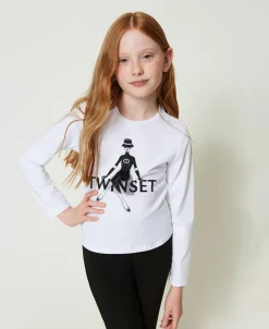 T-shirt Avec Logo Imprimé Pailleté