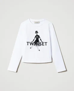 T-shirt Avec Logo Imprimé Pailleté