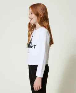 T-shirt Avec Logo Imprimé Pailleté