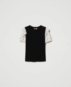 T-shirt Avec Manches En Crépon