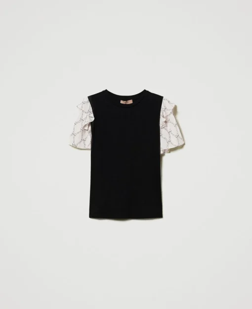 T-shirt Avec Manches En Crépon