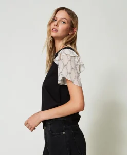 T-shirt Avec Manches En Crépon