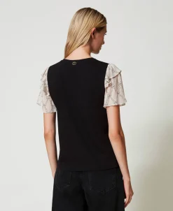 T-shirt Avec Manches En Crépon