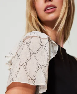 T-shirt Avec Manches En Crépon