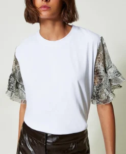 T-shirt Avec Manches Ornées D’un Imprimé Serpent