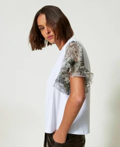T-shirt Avec Manches Ornées D’un Imprimé Serpent