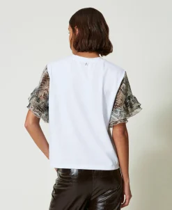 T-shirt Avec Manches Ornées D’un Imprimé Serpent