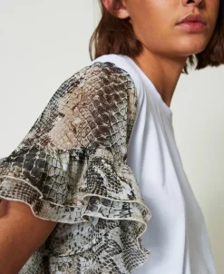T-shirt Avec Manches Ornées D’un Imprimé Serpent