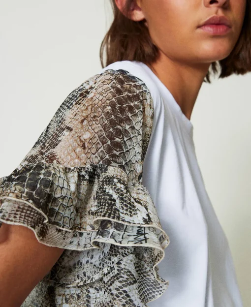 T-shirt Avec Manches Ornées D’un Imprimé Serpent