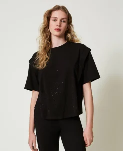 T-shirt Avec Strass Dégradés