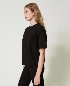 T-shirt Avec Strass Dégradés