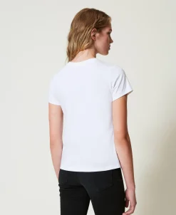 T-shirt Avec Volant En Tulle Et Broderie Siglée