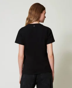 T-shirt Avec Volants En Crépon