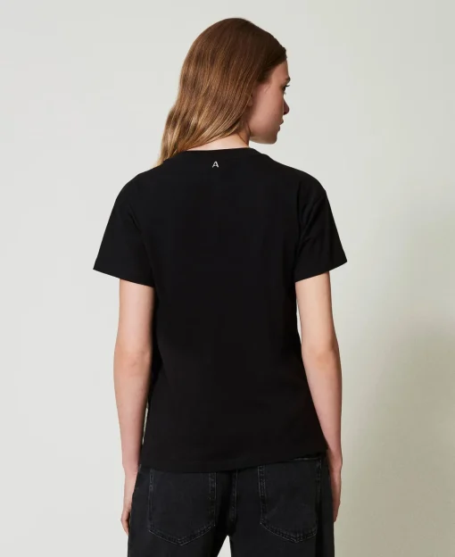 T-shirt Avec Volants En Crépon