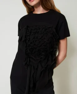 T-shirt Avec Volants En Crépon