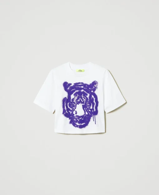 T-shirt Boxy MYFO Avec Imprimé Et Sequins