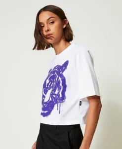 T-shirt Boxy MYFO Avec Imprimé Et Sequins