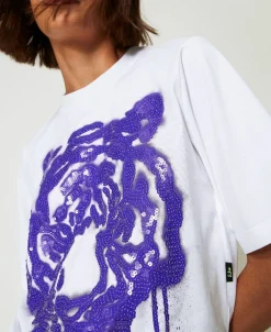 T-shirt Boxy MYFO Avec Imprimé Et Sequins