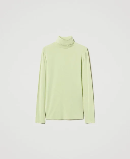 T-shirt Col Roulé Avec Broderie Siglée
