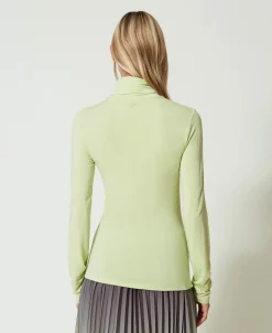 T-shirt Col Roulé Avec Broderie Siglée