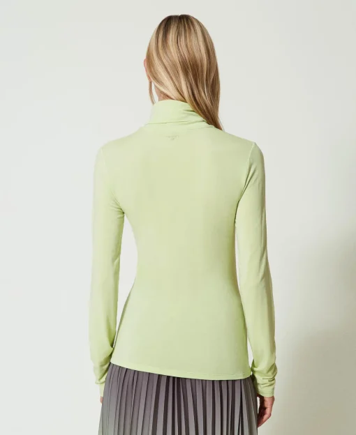 T-shirt Col Roulé Avec Broderie Siglée