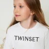 T-shirt Cropped Avec Logo Brodé