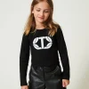 T-shirt Cropped Avec Logo Caoutchouté