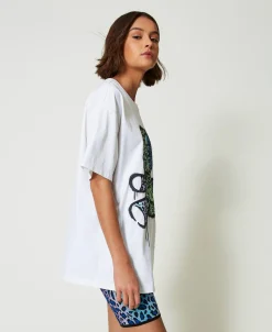 T-shirt Oversize MYFO Avec Imprimé Et Broderie