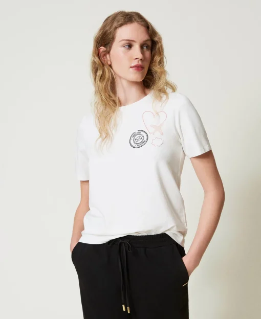 T-shirt Regular Avec Imprimé Pailleté