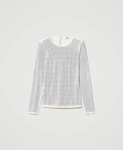 T-shirt Stretch Avec Strass All-over