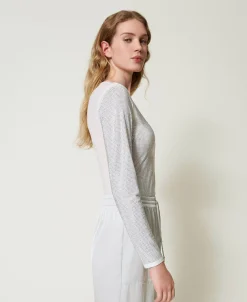 T-shirt Stretch Avec Strass All-over